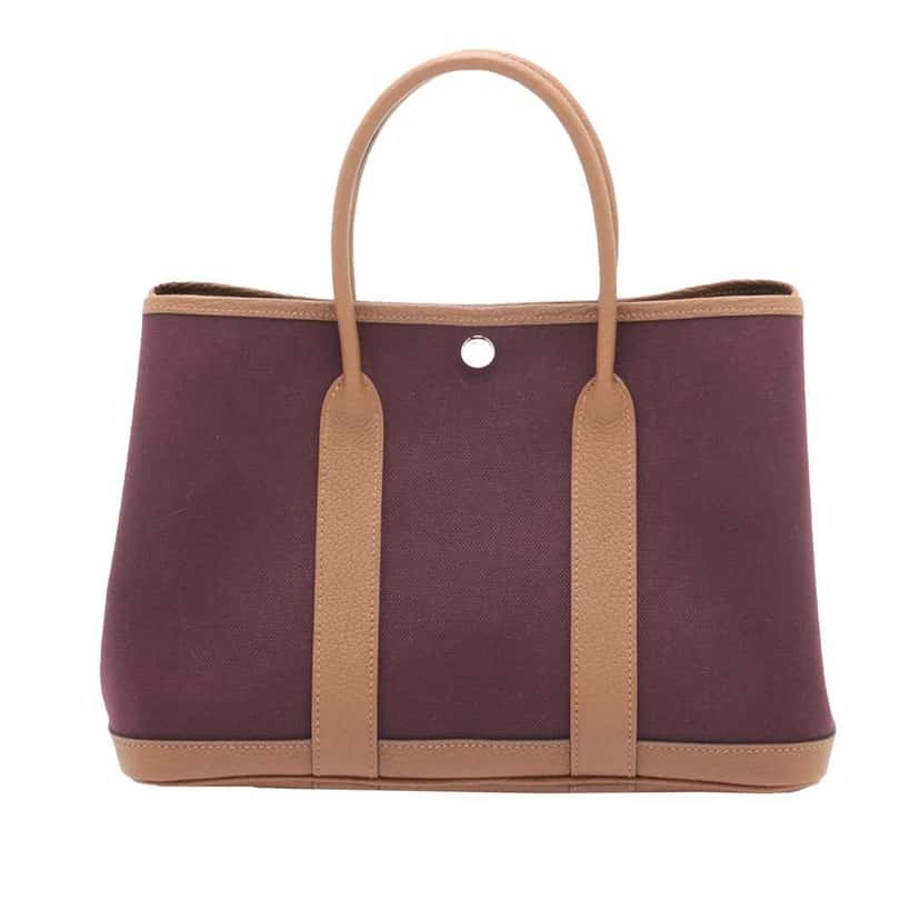 Hermès Toile Militaire and Negonda Garden Party 30 Purple Canvas Good condition - Back View