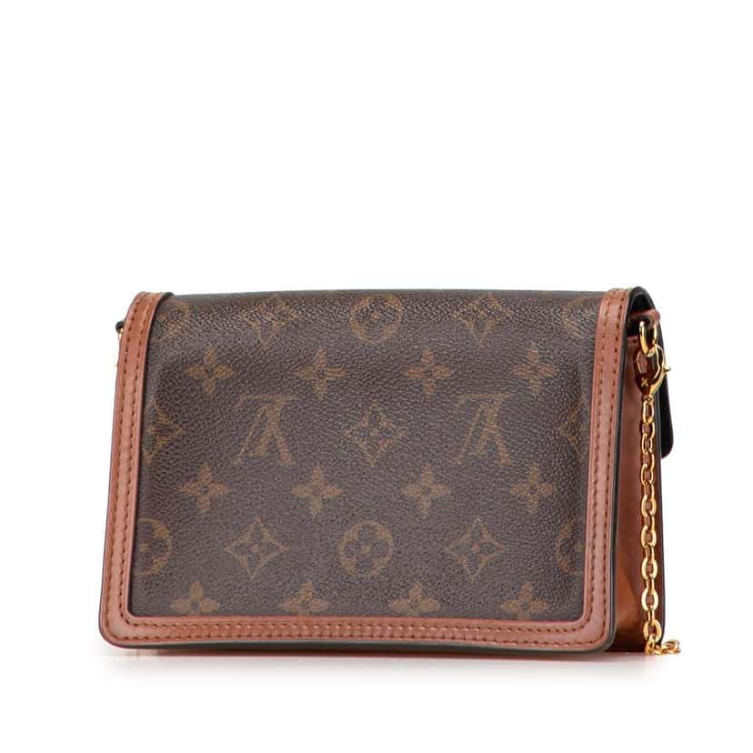Louis Vuitton Monogram Reverse Dauphine Wallet on Chain Brown Very good condition - Back View