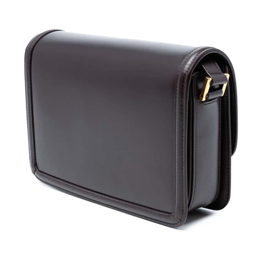 Saint Laurent Medium Calfskin Solferino Satchel In Box Brown Leather Good condition - Back View
