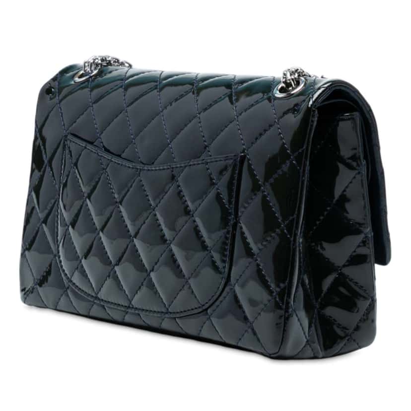 Chanel Reissue 2.55 Patent Double Flap 226 Blue Leather Good condition - Back View