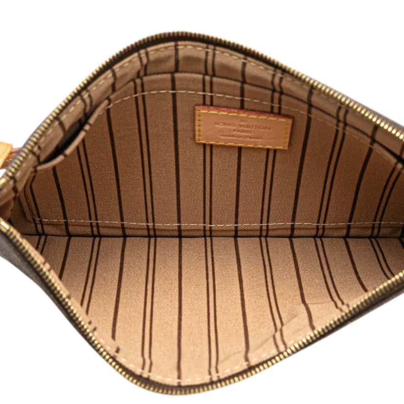 Louis Vuitton Monogram Neverfull Pouch Brown Canvas Good condition - Model View