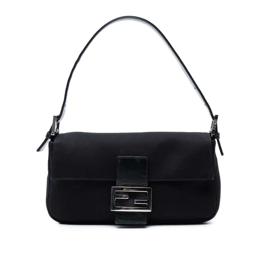 Fendi Neoprene Baguette Black Polyester Good condition - Front View