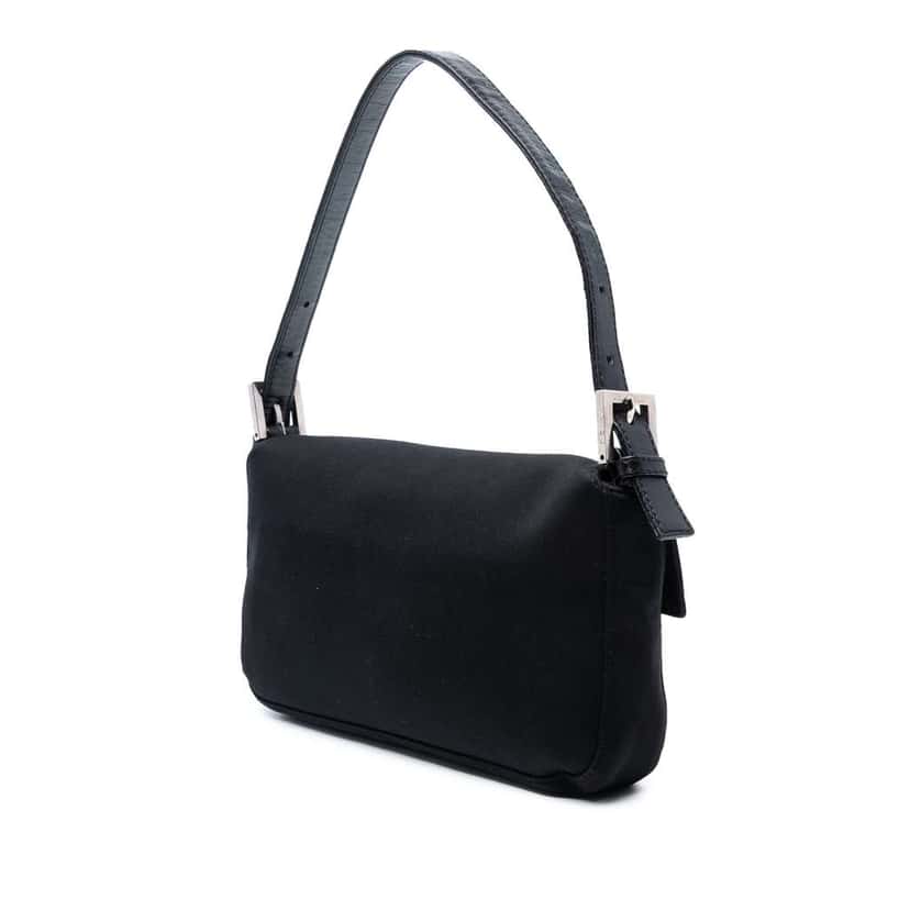 Fendi Neoprene Baguette Black Polyester Good condition - Back View