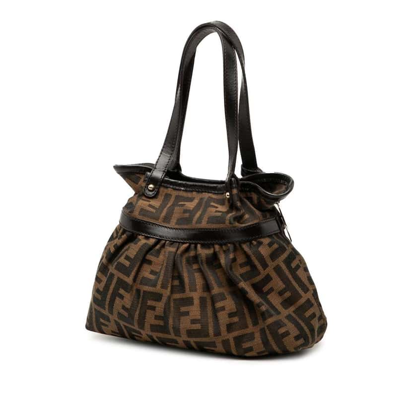 Fendi Mini Zucca Canvas Chef Handbag Brown Canvas Good condition - Back View