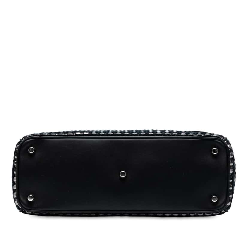 Dior Medium Metallic Tweed Patch Diorissimo Satchel Black Tweed Good condition - Inside View