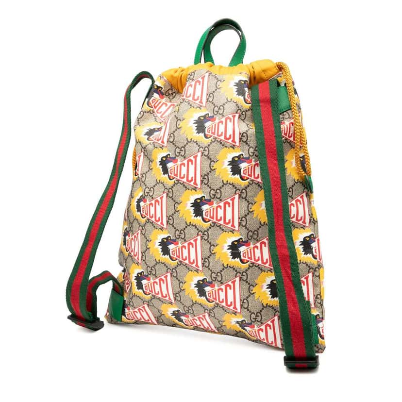 Gucci Childrens GG Supreme Baboon Backpack Brown Canvas Good condition - Back View