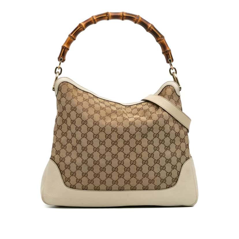 Gucci GG Canvas Bamboo Diana Satchel Brown Canvas Good condition - Front View