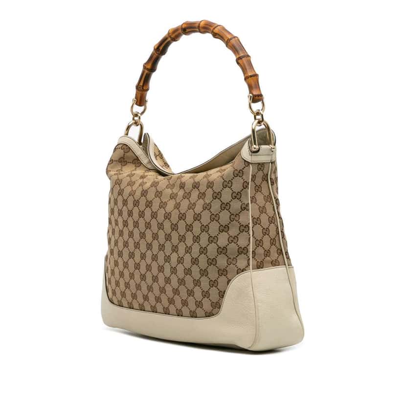 Gucci GG Canvas Bamboo Diana Satchel Brown Canvas Good condition - Back View