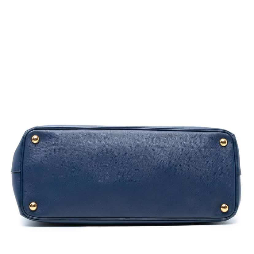 Prada Large Saffiano Lux Galleria Double Zip Tote Blue Leather Good condition - Inside View
