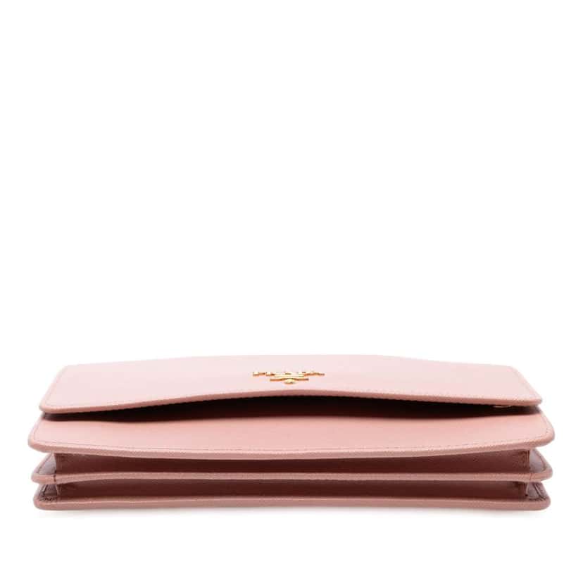 Prada Saffiano Wallet on Strap Pink Leather Good condition - Inside View