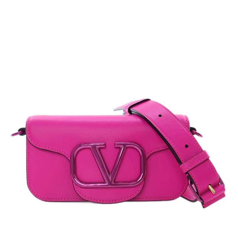 Valentino Small Calfskin VLogo Loco Satchel Pink Leather Good condition - Front View