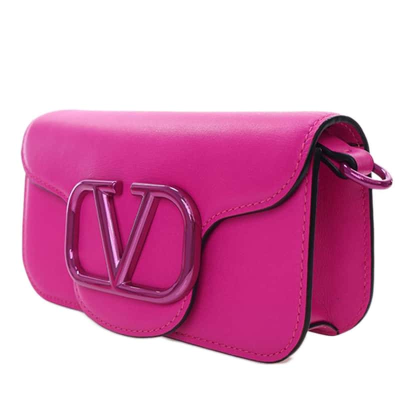 Valentino Small Calfskin VLogo Loco Satchel Pink Leather Good condition - Inside View