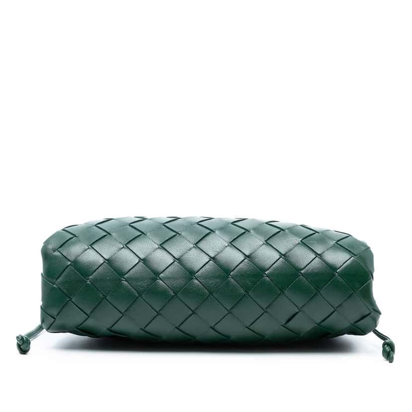 Bottega Veneta Nappa Intrecciato The Mini Pouch Crossbody Green Leather Good condition - Inside View