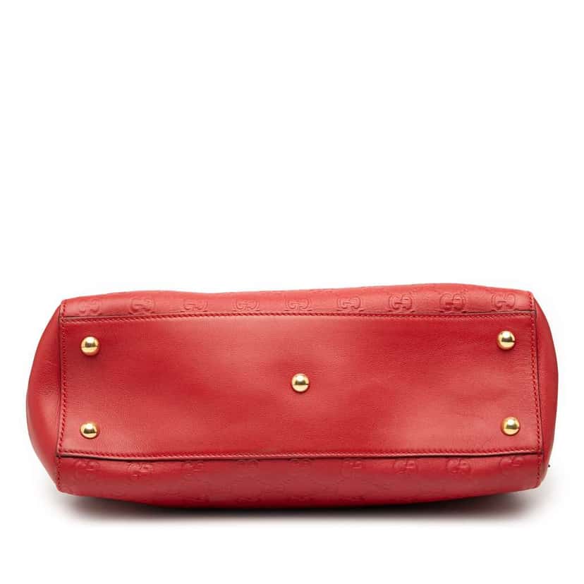 Gucci Medium Guccissima Soft Shoulder Bag Red Leather Good condition - Inside View