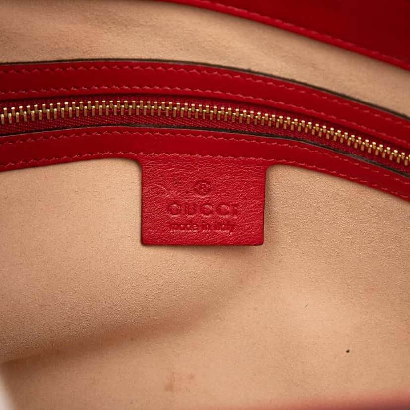 Gucci Medium Guccissima Soft Shoulder Bag Red Leather Good condition - Box View