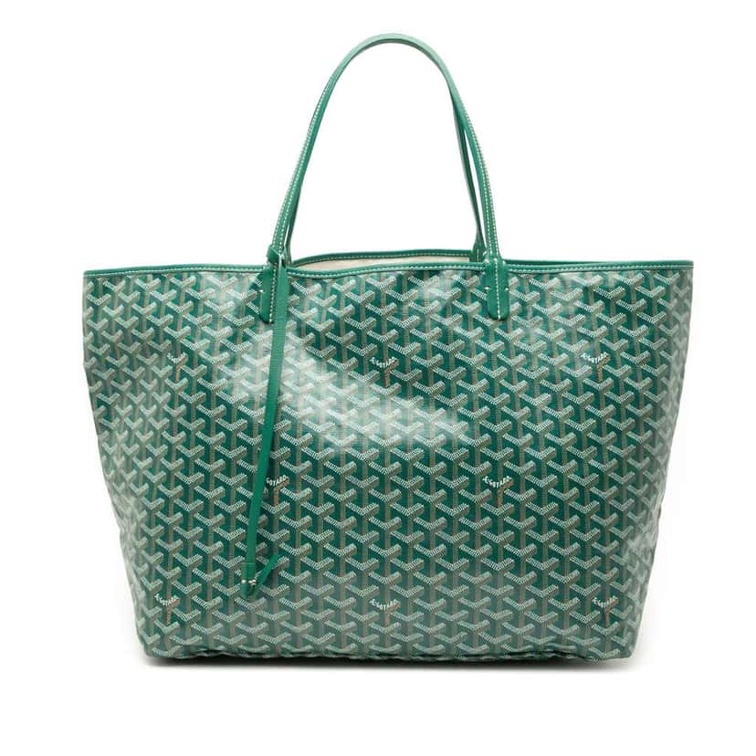 Goyard Goyardine Saint Louis GM Green Canvas Good condition - Front View