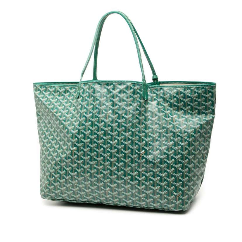 Goyard Goyardine Saint Louis GM Green Canvas Good condition - Back View
