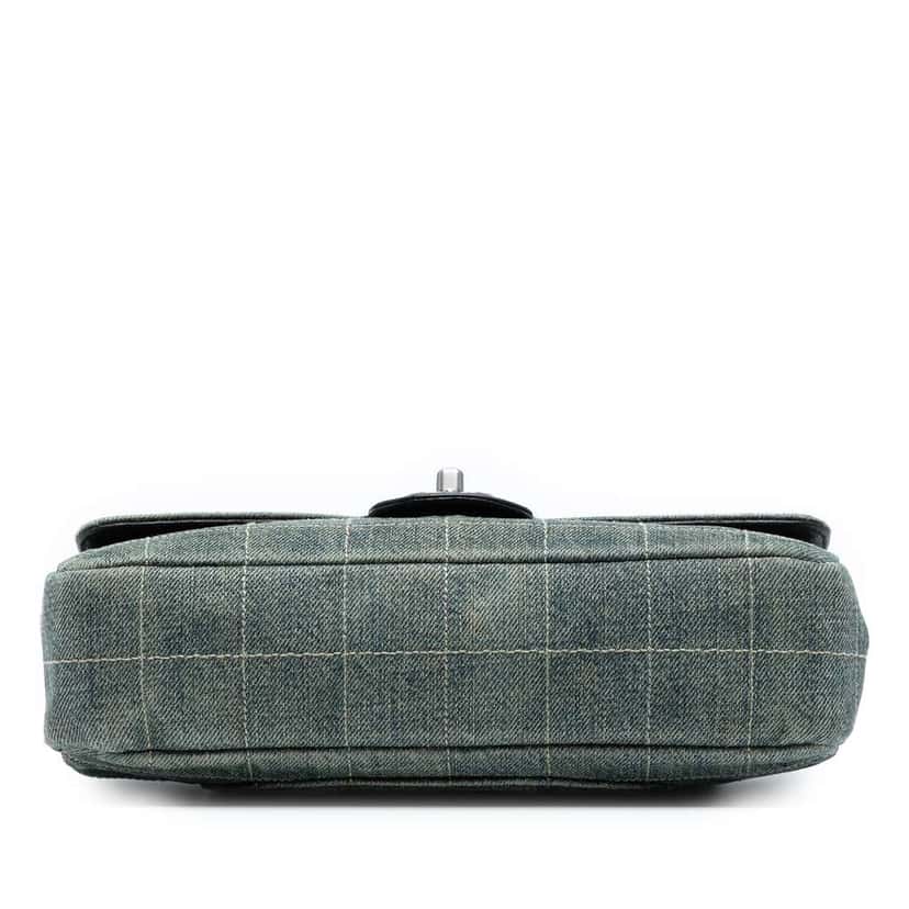Chanel Medium Classic Chocolate Bar Denim Single Flap Blue Denim Good condition - Inside View