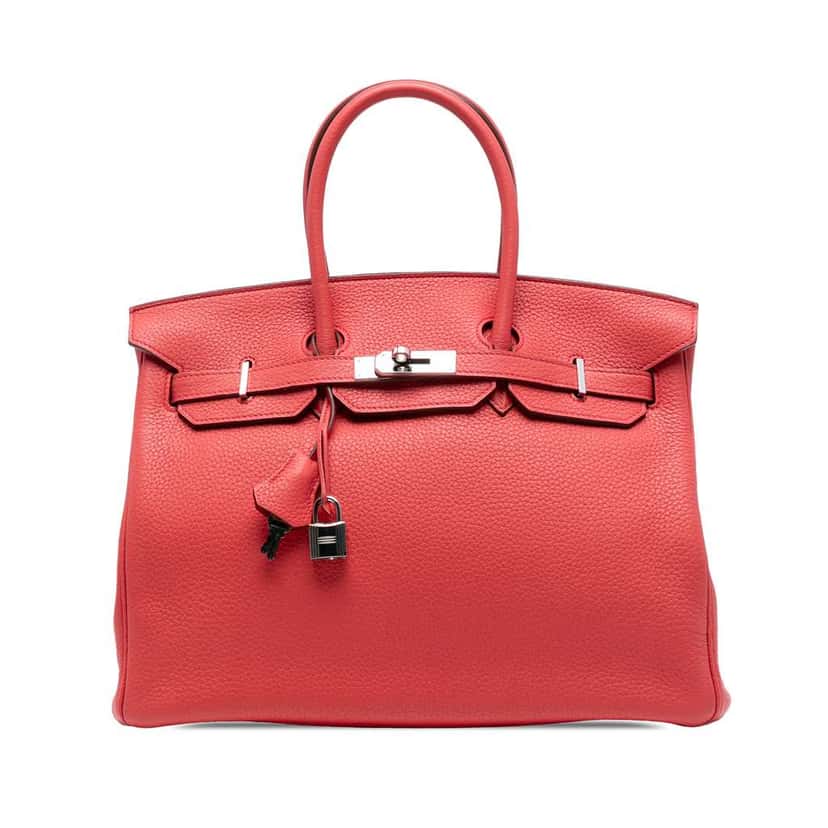 Hermès Togo Birkin Retourne 35 Red Leather Good condition - Front View