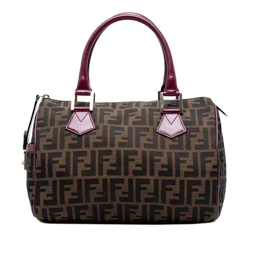 Fendi Zucca Canvas Boston Bag Brown Canvas Good condition - Front View