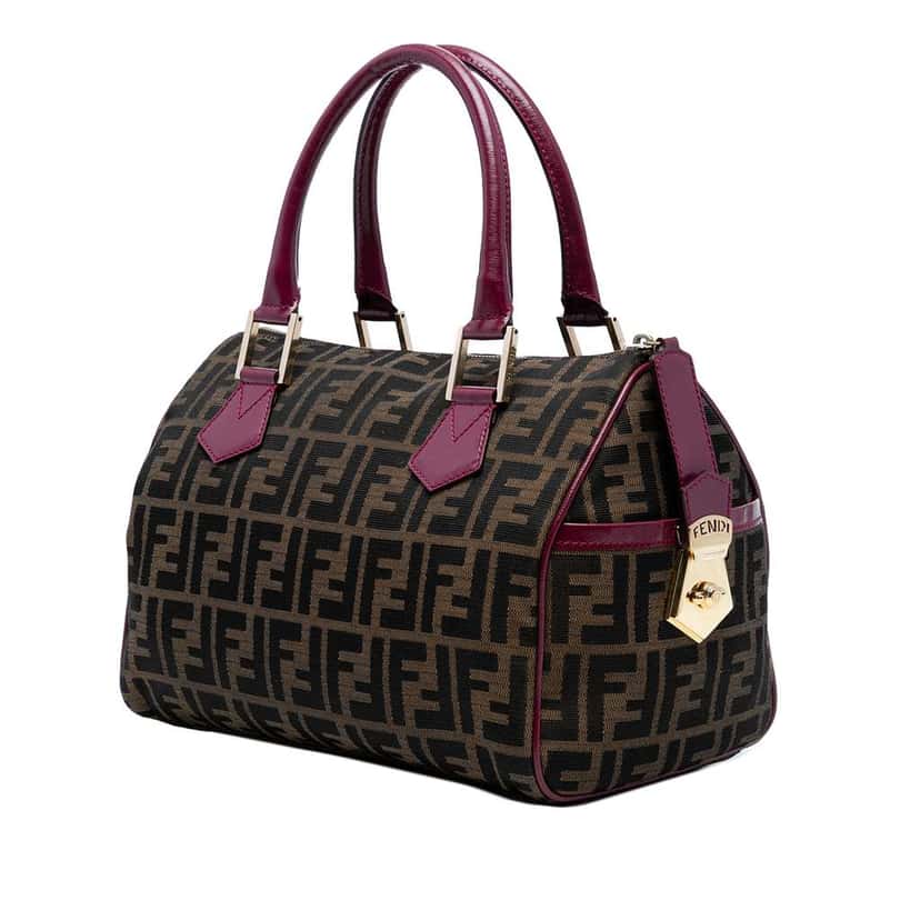 Fendi Zucca Canvas Boston Bag Brown Canvas Good condition - Back View