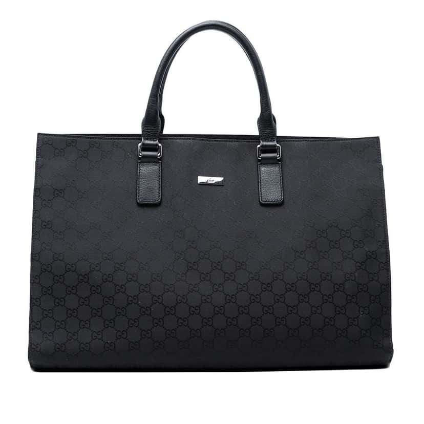 Gucci GG Nylon Executive Business Bag Black Good condition - Front View