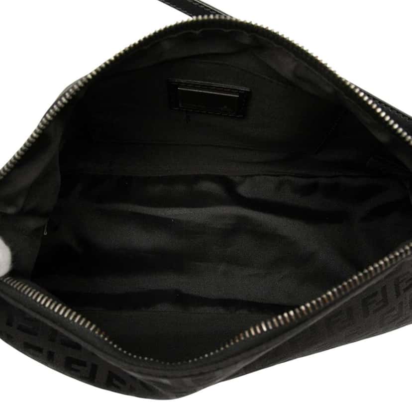 Fendi Zucchino Canvas Pochette Black Canvas Good condition - Model View