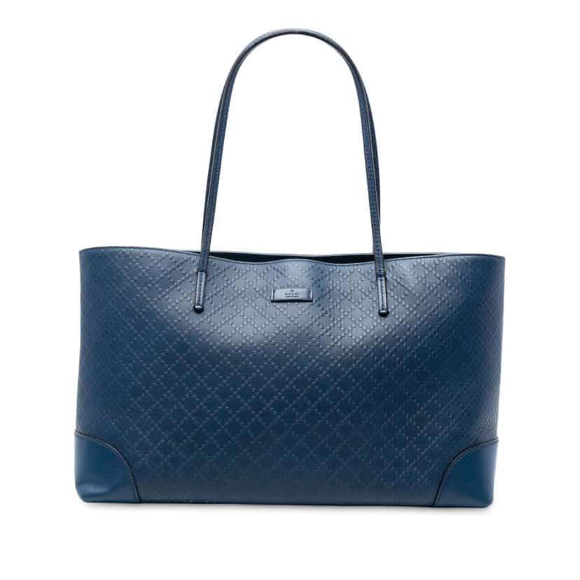 Gucci Leather Diamante Bright Hilary Lux Tote Blue Leather Good condition - Front View
