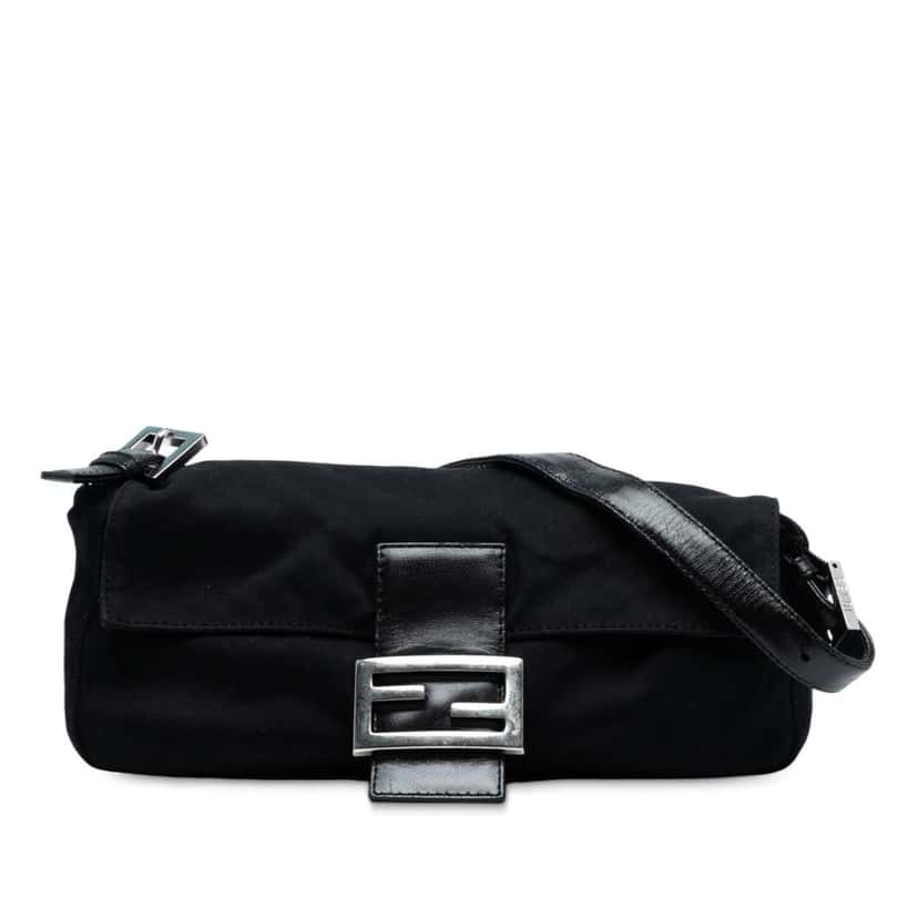 Fendi Neoprene Baguette Black Polyester Good condition - Front View
