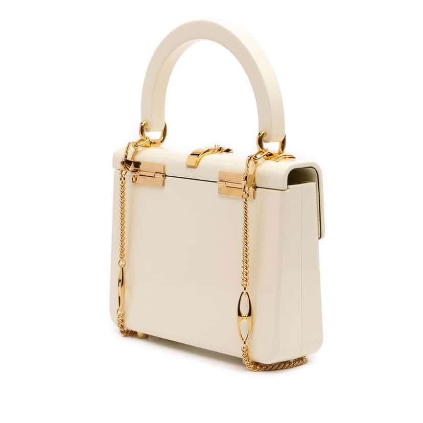 Gucci Mini Acrylic Sylvie 1969 Top Handle Bag White Good condition - Back View