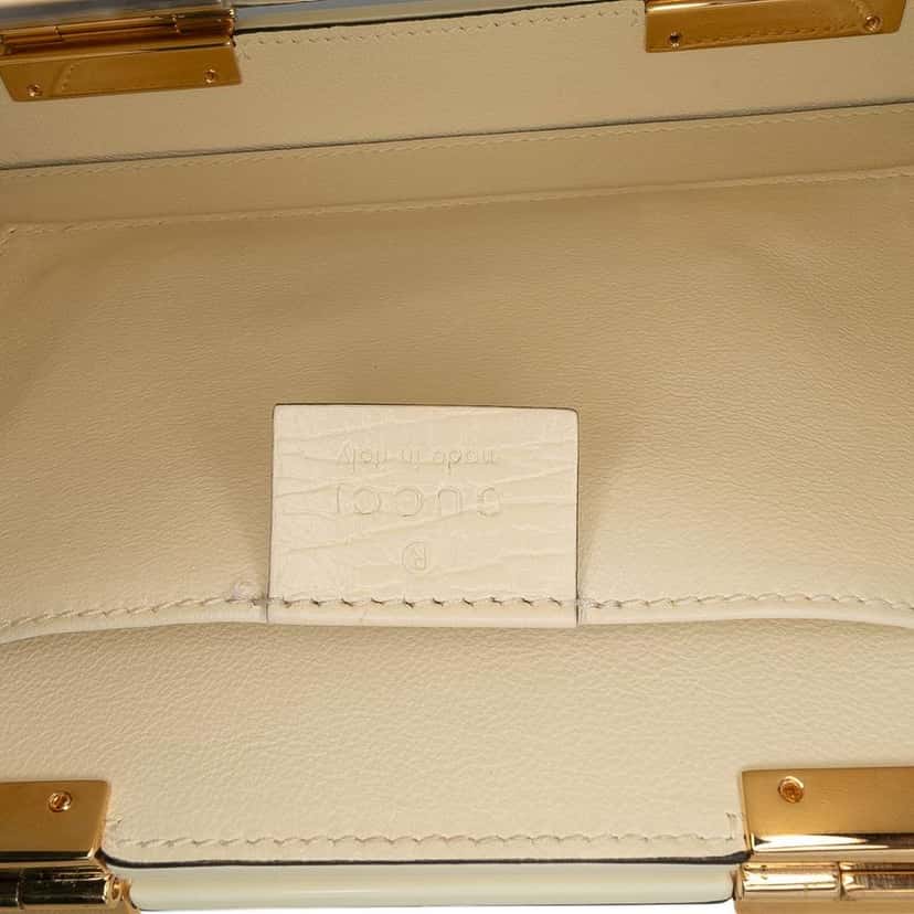 Gucci Mini Acrylic Sylvie 1969 Top Handle Bag White Good condition - Box View