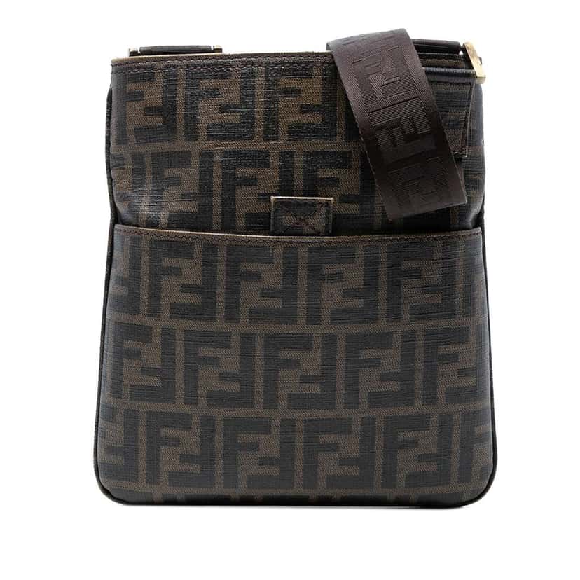 Fendi Zucca Coated Canvas Crossbody Brown Canvas Good condition - Front View