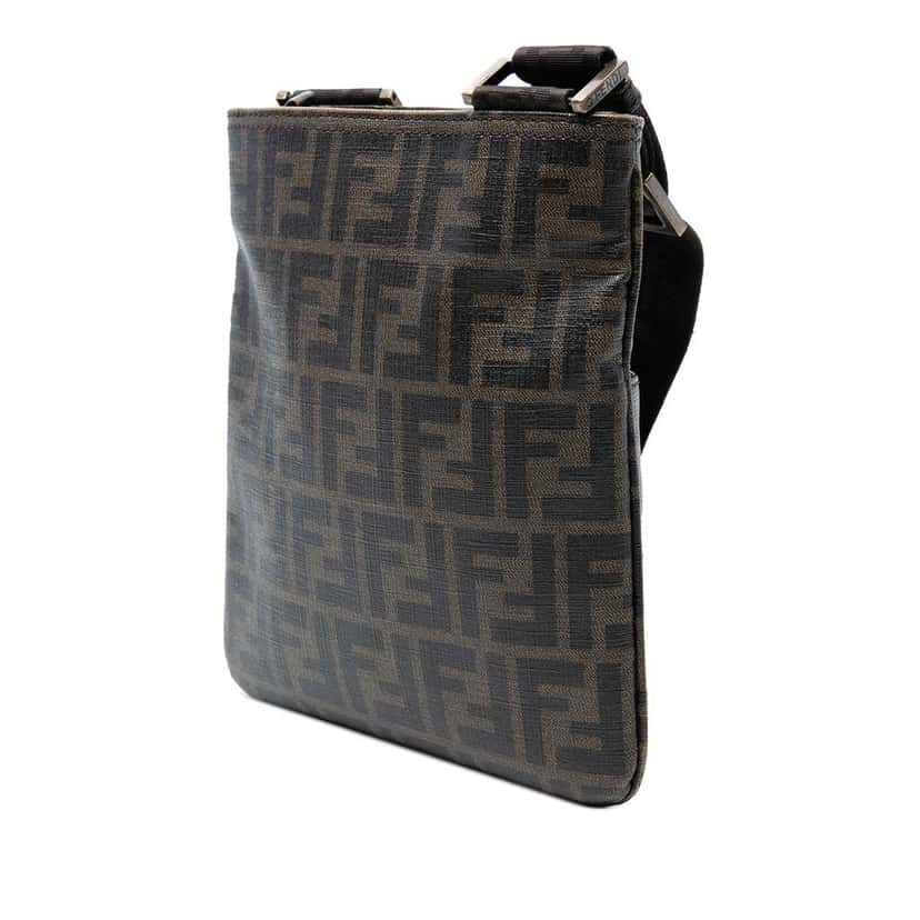 Fendi Zucca Coated Canvas Crossbody Brown Canvas Good condition - Back View
