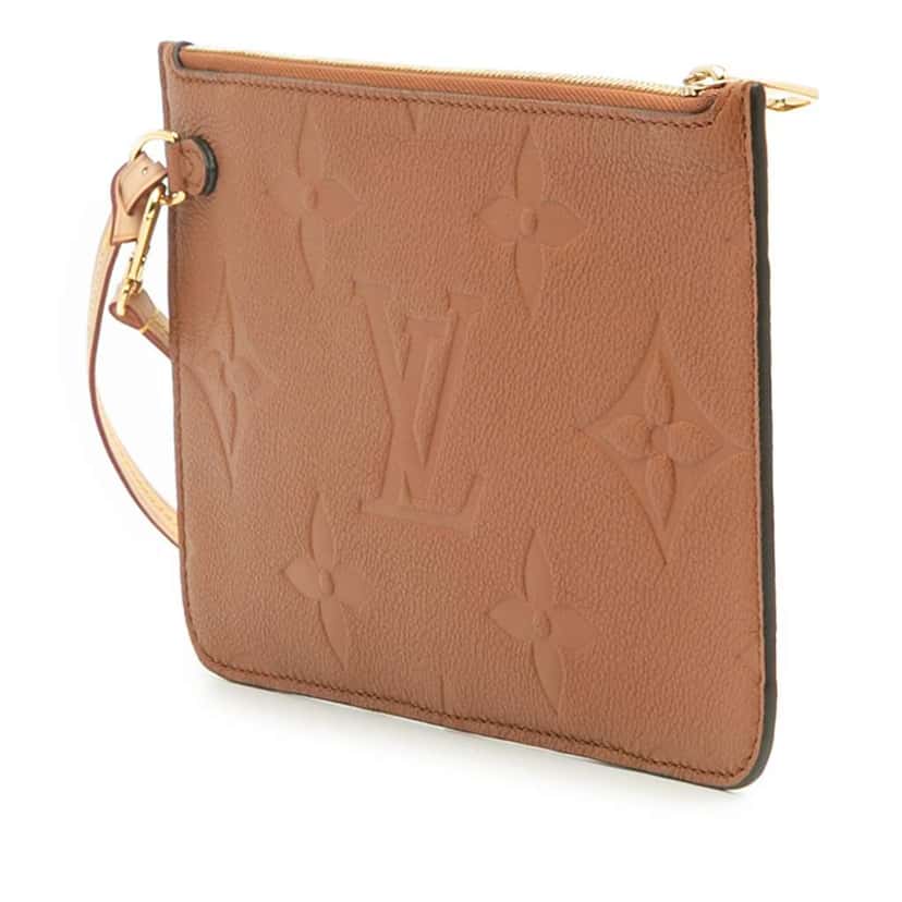 Louis Vuitton Monogram Empreinte Giant Neverfull MM Pouch Brown Leather Good condition - Back View