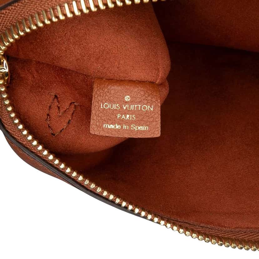 Louis Vuitton Monogram Empreinte Giant Neverfull MM Pouch Brown Leather Good condition - Box View