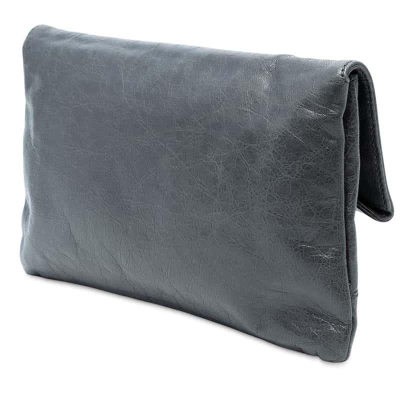 Balenciaga Lambskin Motocross Giant 12 Envelope Clutch Grey Leather Good condition - Back View