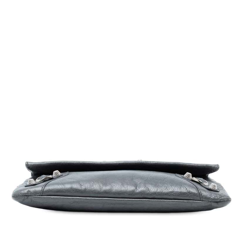 Balenciaga Lambskin Motocross Giant 12 Envelope Clutch Grey Leather Good condition - Inside View