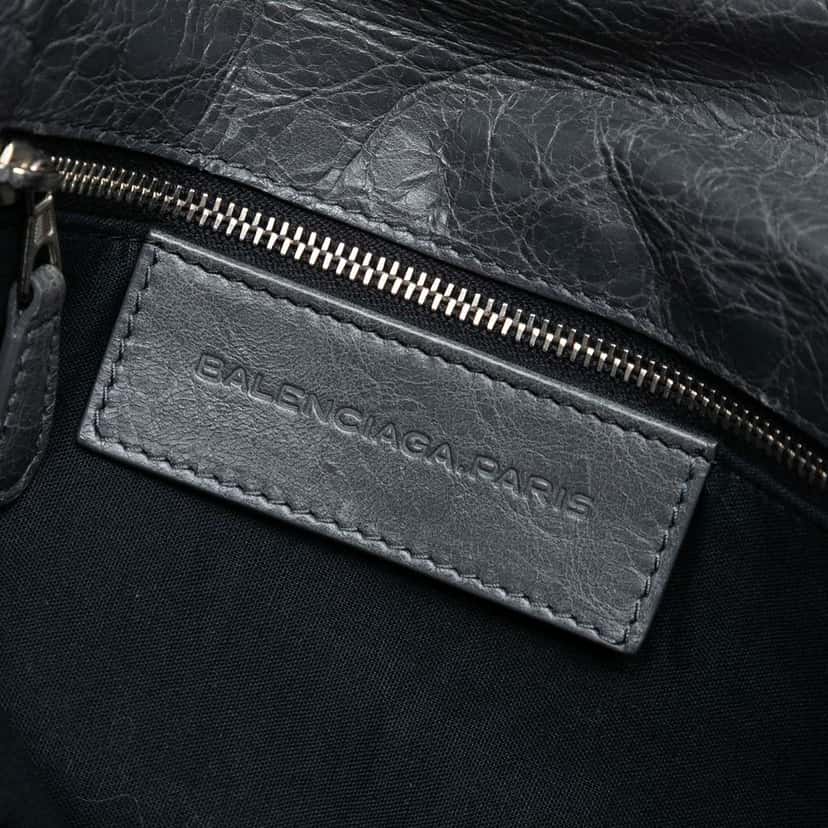 Balenciaga Lambskin Motocross Giant 12 Envelope Clutch Grey Leather Good condition - Box View