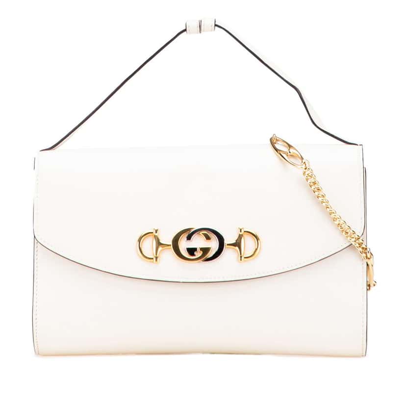 Gucci Small Leather Zumi Satchel White Leather Good condition - Front View