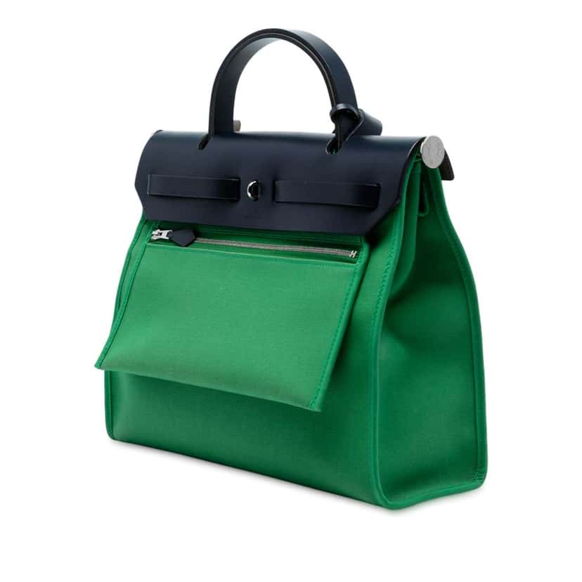 Hermès Toile Herbag Zip 31 Green Canvas Good condition - Back View