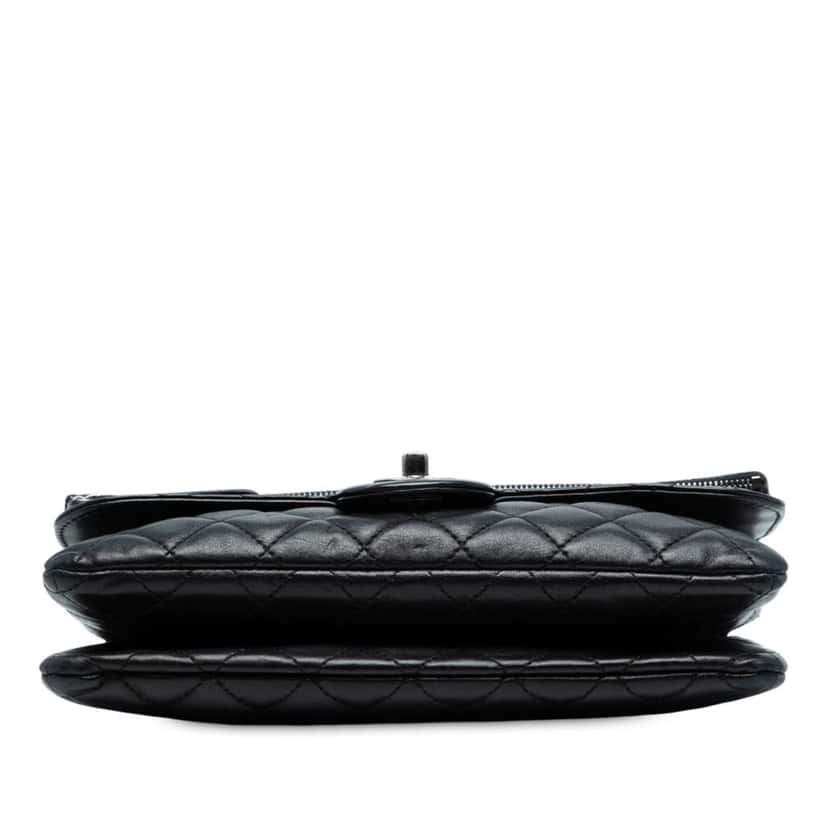 Chanel Paris-Salzburg Lambskin Zip Multi Flap Black Leather Good condition - Inside View