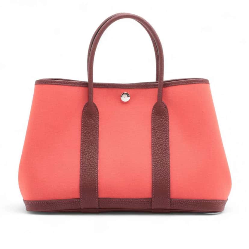 Hermès Toile and Negonda Garden Party 30 Red Canvas Good condition - Back View