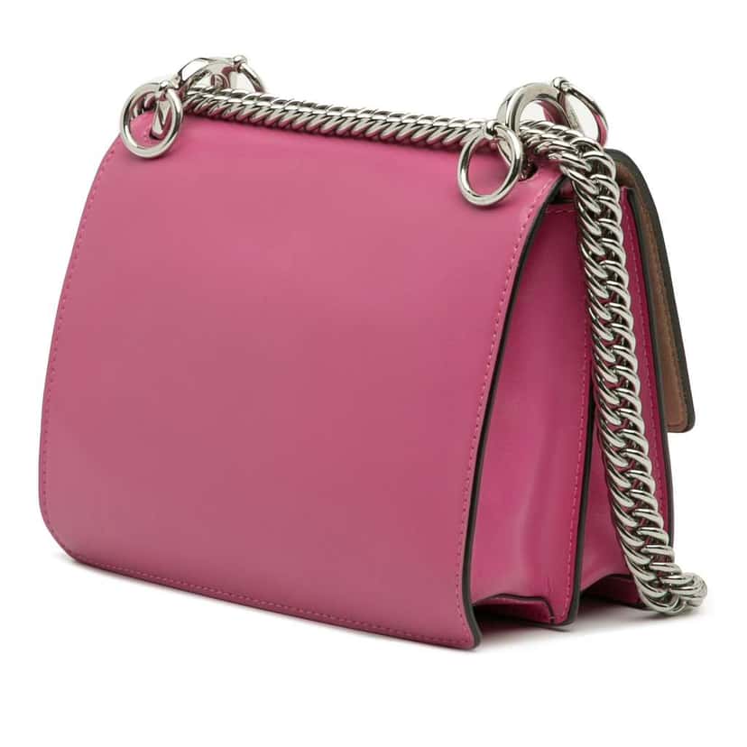 Fendi Small Leather Kan I Crossbody Pink Leather Good condition - Back View