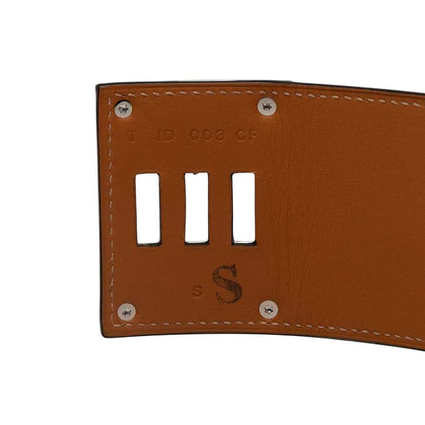 Hermès Swift and Palladium Plated Kelly Extreme Dog Bracelet Blue Leather Good condition - Model View