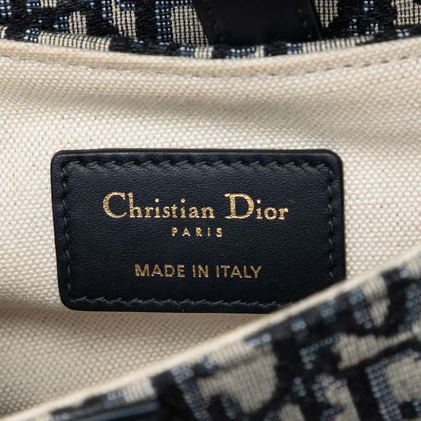 Dior Mini Oblique Canvas Saddle Bag Blue Canvas Good condition - Box View