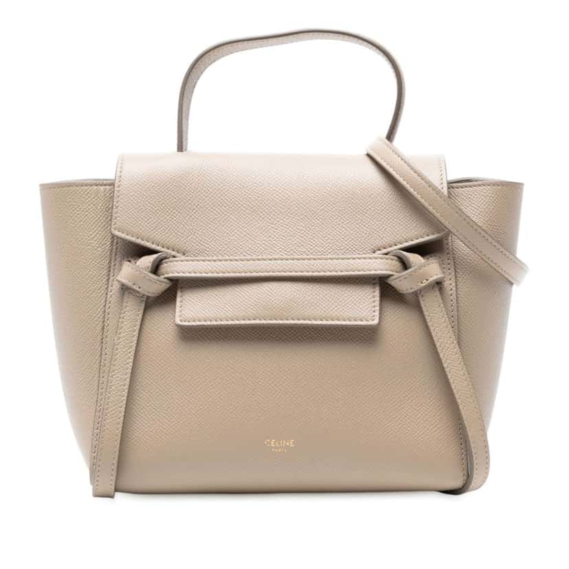 Celine Nano Grained Calfskin Belt Bag Brown Leather Good condition - Front View