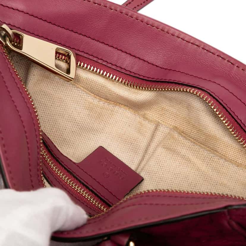 Gucci Small Guccissima Bree Satchel Pink Leather Fair condition - Box View
