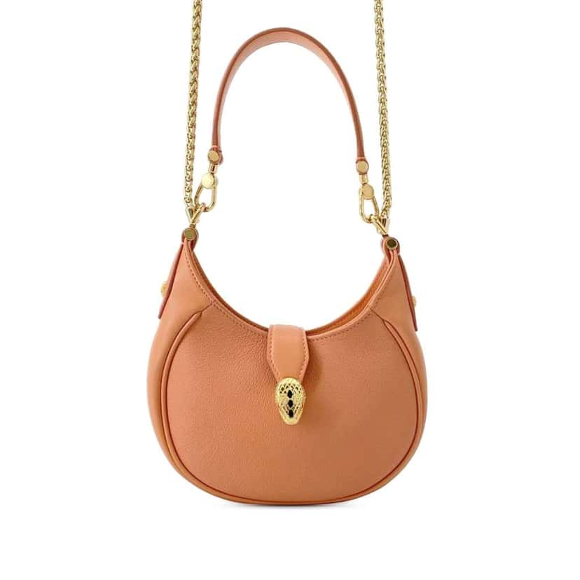 Bvlgari Small Leather Serpenti Ellipse Satchel Orange Leather Good condition - Front View