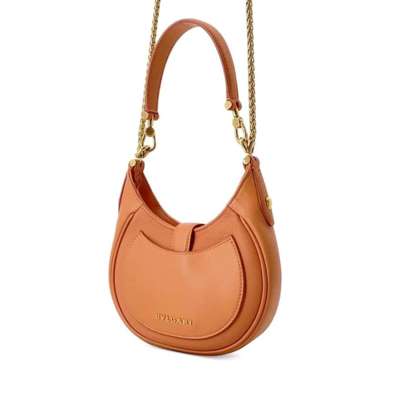 Bvlgari Small Leather Serpenti Ellipse Satchel Orange Leather Good condition - Back View