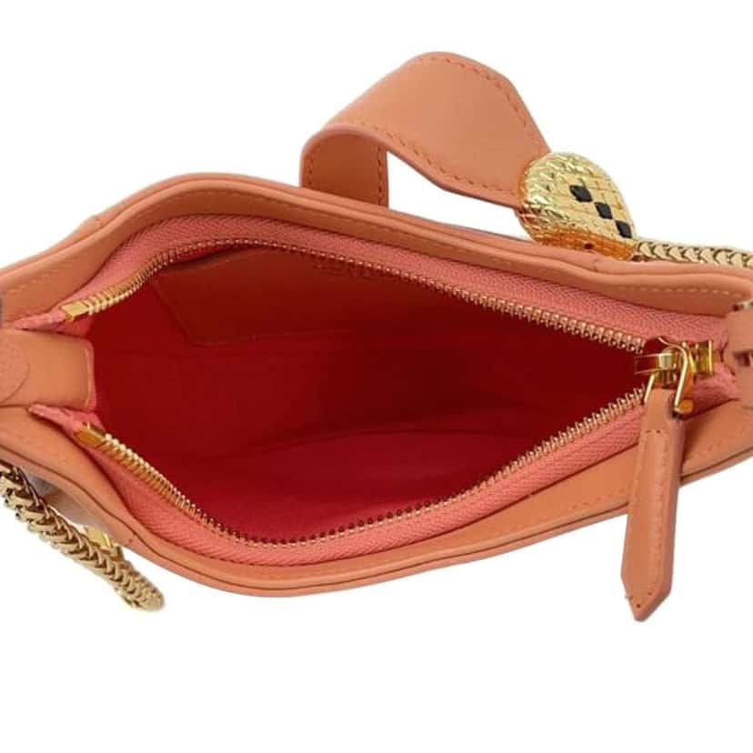 Bvlgari Small Leather Serpenti Ellipse Satchel Orange Leather Good condition - Model View
